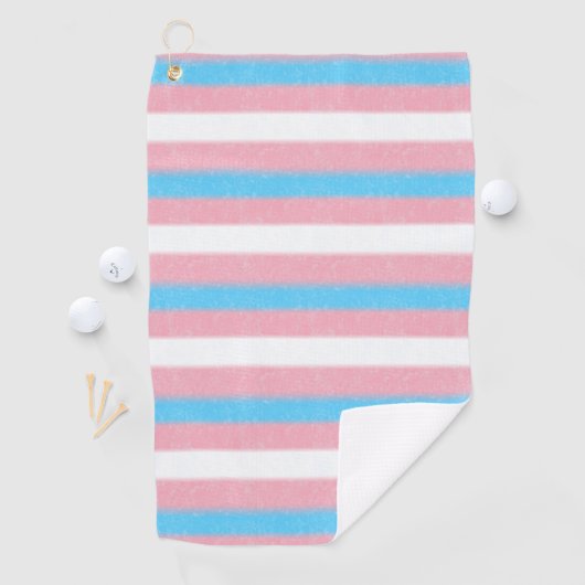 Zachte Transgender Pride Flag Kleuren Stripes Golfhanddoek (Insitu)