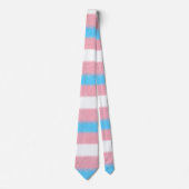 Zachte Transgender Pride Flag Kleuren Stripes Stropdas (Voorkant)