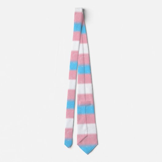 Zachte Transgender Pride Flag Kleuren Stripes Stropdas (Achterkant)