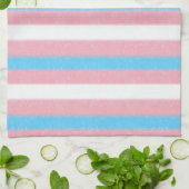 Zachte Transgender Pride Flag Kleuren Stripes Theedoek (Gevouwen)