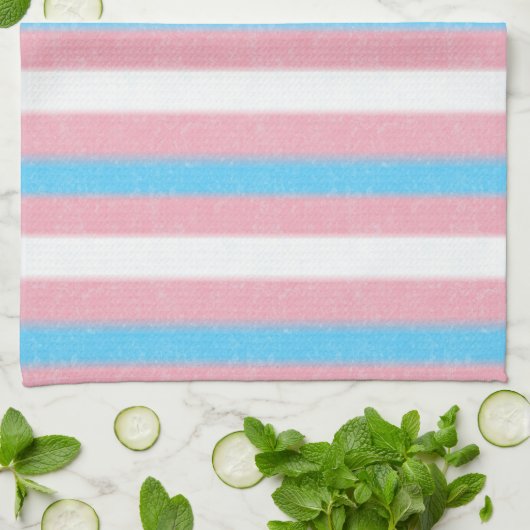 Zachte Transgender Pride Flag Kleuren Stripes Theedoek (Gevouwen)