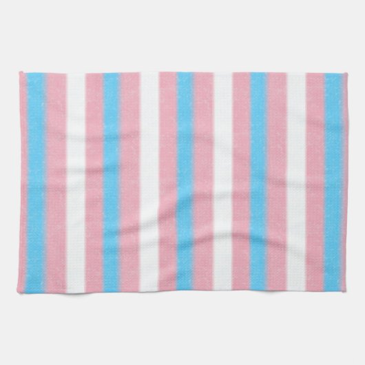 Zachte Transgender Pride Flag Kleuren Stripes Theedoek (Horizontaal)