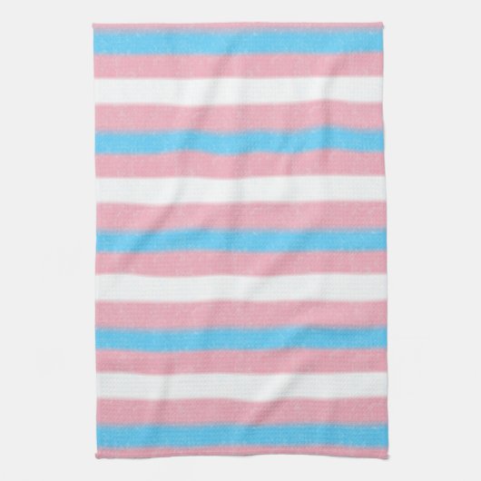Zachte Transgender Pride Flag Kleuren Stripes Theedoek (Verticaal)