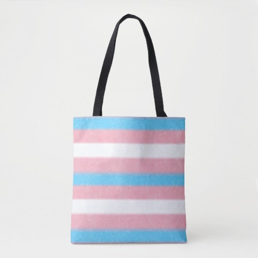 Zachte Transgender Pride Flag Kleuren Stripes Tote Bag (Voorkant)