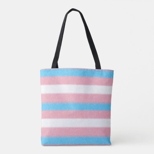 Zachte Transgender Pride Flag Kleuren Stripes Tote Bag (Achterkant)