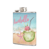 Zachte trendy naam strand cocktail tropisch heupfles (Links)