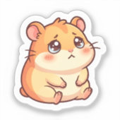 Zachte Treurige Kawaii Hamster Sticker (Voorkant)