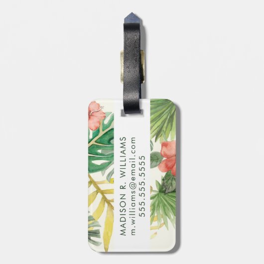 Zachte tropen bagagelabel (Achterkant verticaal)