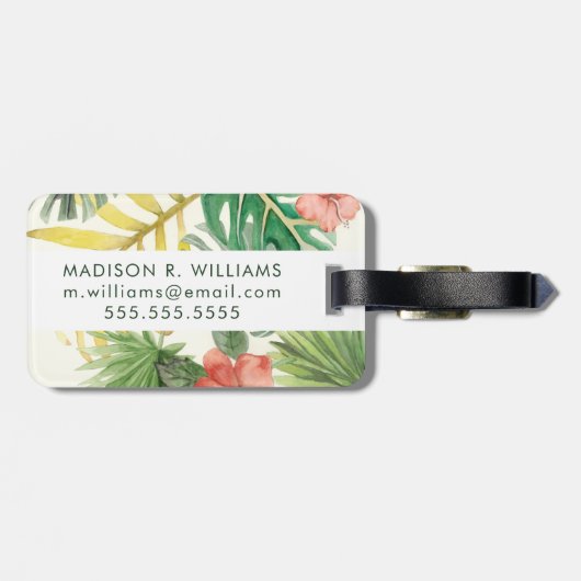 Zachte tropen bagagelabel (Achterkant horizontaal)