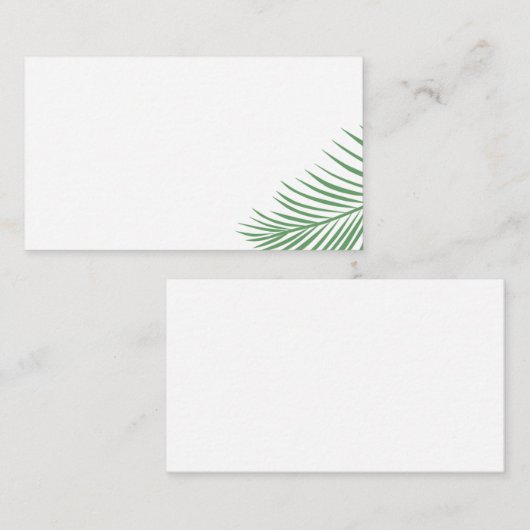 Zachte Tropische Palm Leaf Place Card Plaatskaartje (Voorkant / Achterkant)