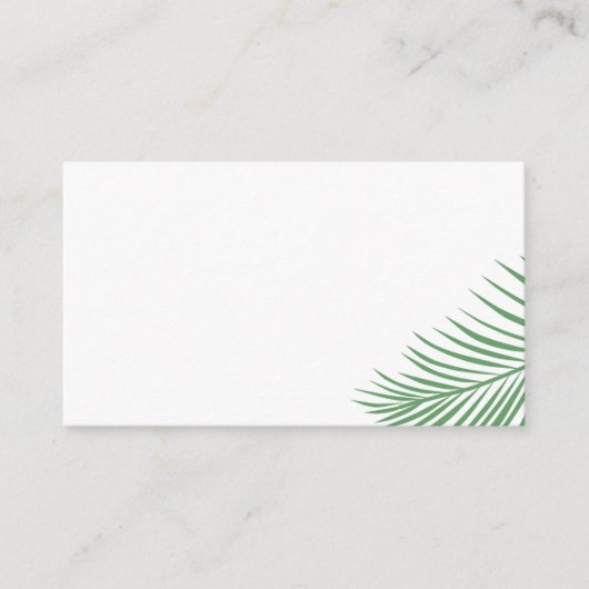Zachte Tropische Palm Leaf Place Card Plaatskaartje (Voorkant)