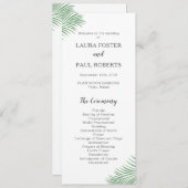 Zachte Tropische Palm Leaf Wedding Programma Programmakaart (Voorkant / Achterkant)