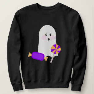 Zachte trui met cute spook met strik