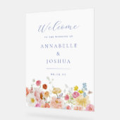 Zachte tuin bloemen bruiloft acryl bord (Hoek)