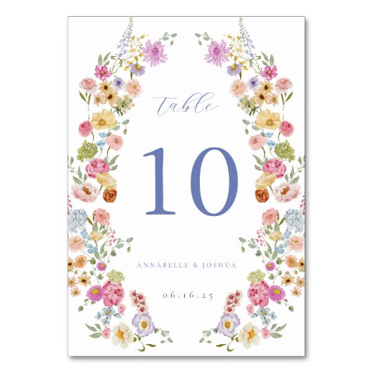 Zachte tuin bloemen bruiloft kaart (Voorkant)