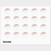 Zachte tuin bloemen bruiloft ronde sticker (Vel)