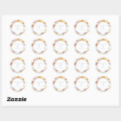 Zachte tuin bloemen bruiloft ronde sticker (Vel)