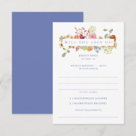 Zachte Tuin Bloemen Huwelijk RSVP Kaart