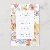 Zachte Tuin Bloemen Trouwdetails Informatiekaartje (Voorkant)