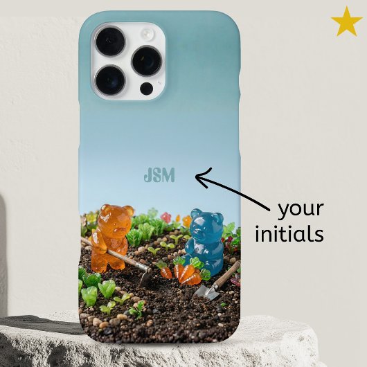 Zachte Tuin Gummieberen Aangepaste Naam iPhone Hoesje