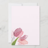 Zachte tulpen elegante bruiloft kaart (Achterkant)