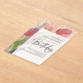 Zachte tulpen elegante verjaardag acryl uitnodigingen (Laagn)