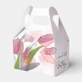 Zachte tulpen elegante verjaardag bedankdoosjes (Achterkant)