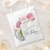 Zachte tulpen elegante verjaardag bedankzakje (Geknipt)