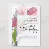 Zachte tulpen elegante verjaardag kaart (Voorkant)