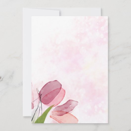 Zachte tulpen elegante verjaardag kaart (Achterkant)