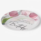 Zachte tulpen elegante verjaardag papieren bordje (Gekanteld)