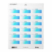 Zachte turkooizen en blauwe hartontwerp etiket (Full Sheet)