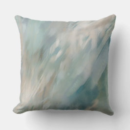 Zachte Turquoise Blau Beige Abstracte Print Kussen