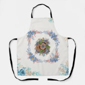 Zachte Turquoise Bloesems – Rustig Aquarel Schort (Voorkant)