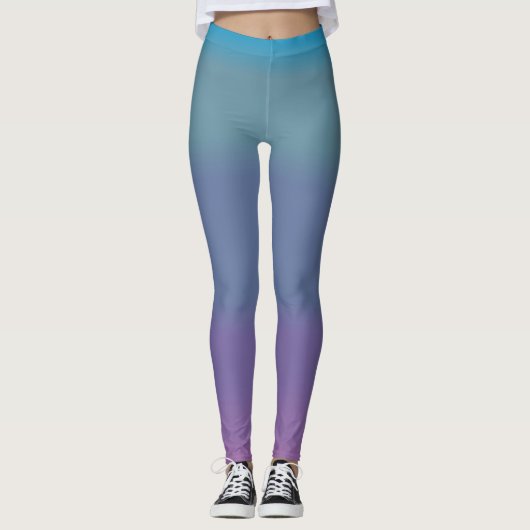 Zachte Turquoise gemengde kleur Leggings (Voorkant)