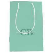 Zachte Turquoise Monogram Gift Bag Medium Cadeauzakje (Voorkant)