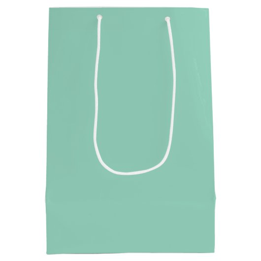 Zachte Turquoise Monogram Gift Bag Medium Cadeauzakje (Achterkant)