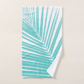 Zachte Turquoise Palm Leaf Dream #2 #tropical #wal Bad Handdoek (Handdoek)