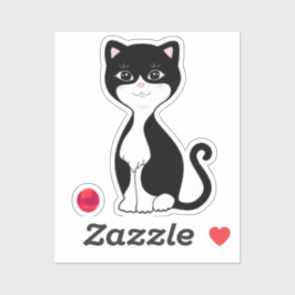 Zachte Tuxedo Kat Cartoon Sticker