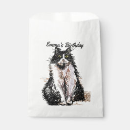 Zachte Tuxedo Kat Kunst huisdier Dieren Feest Zakk Bedankzakje