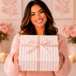 Zachte Ui Blush Roze Aquarel Strepen Cadeaupapier
