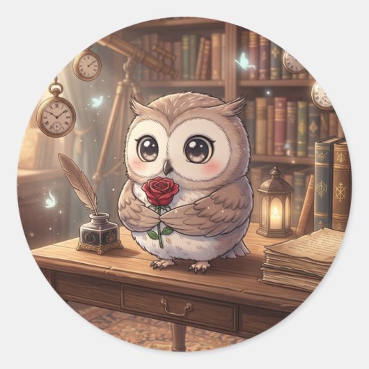 Zachte Uil Liefdesbrief Sticker (Voorkant)