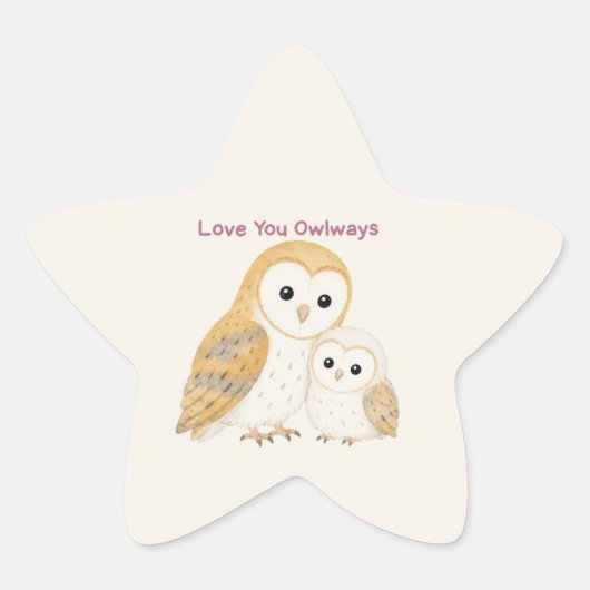 Zachte Uil Ster Sticker (Voorkant)