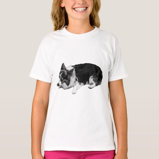 zachte vacht tint, corgi t-shirt (Voorkant)