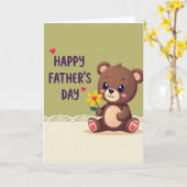 Zachte Vaderdag Knuffelkaart Kaart (Gele Bloem)