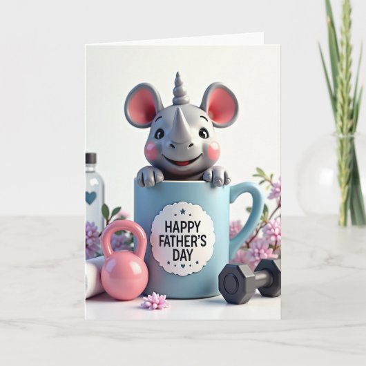 Zachte Vaderdag Neushoorn Kaart (Voorkant)