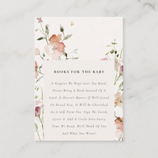 Zachte vage beemudflenboeken voor Baby shower Informatiekaartje (Voorkant)