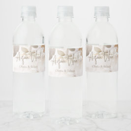 Zachte valbladeren Aqua Vitae waterfles label Etiket