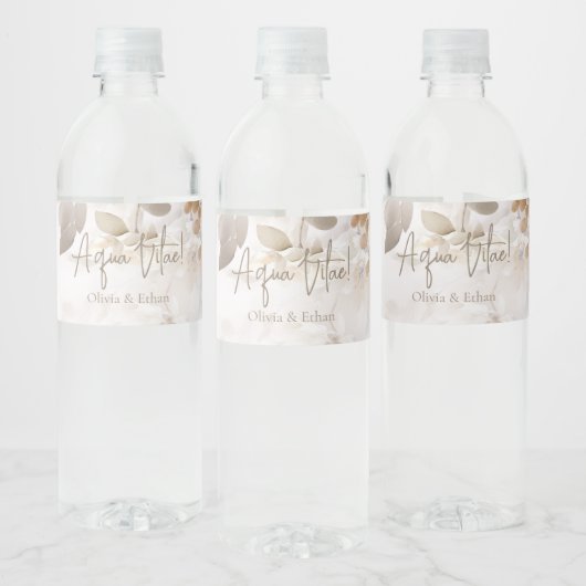 Zachte valbladeren Aqua Vitae waterfles label Etiket (Flessen)