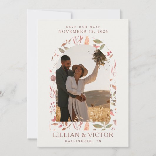 Zachte valbladeren bewaren de datum Kaart (Voorkant)